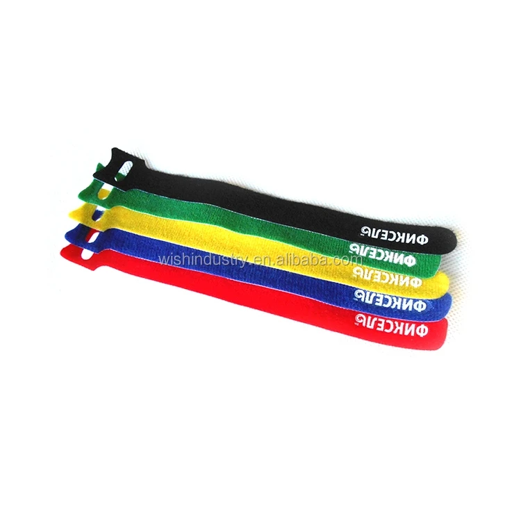 Reusable Adjustable Colorful Back Glue Tape Strap Hook And Loop Cable Tie Fastener