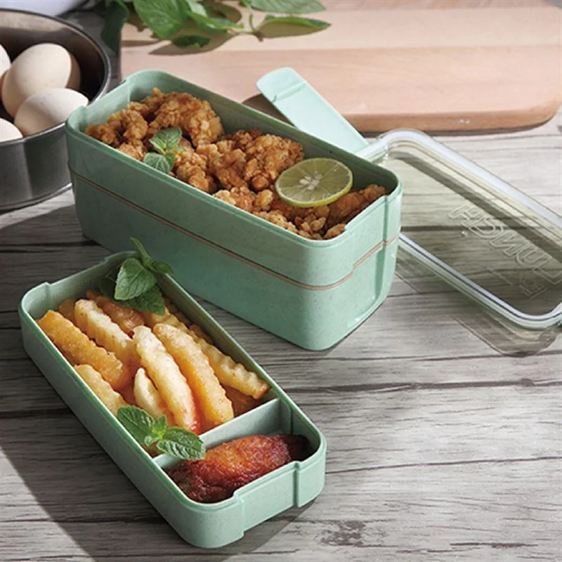 Wheat Straw 3 Layer 900ml Food Storage Tiffin Lunch Box