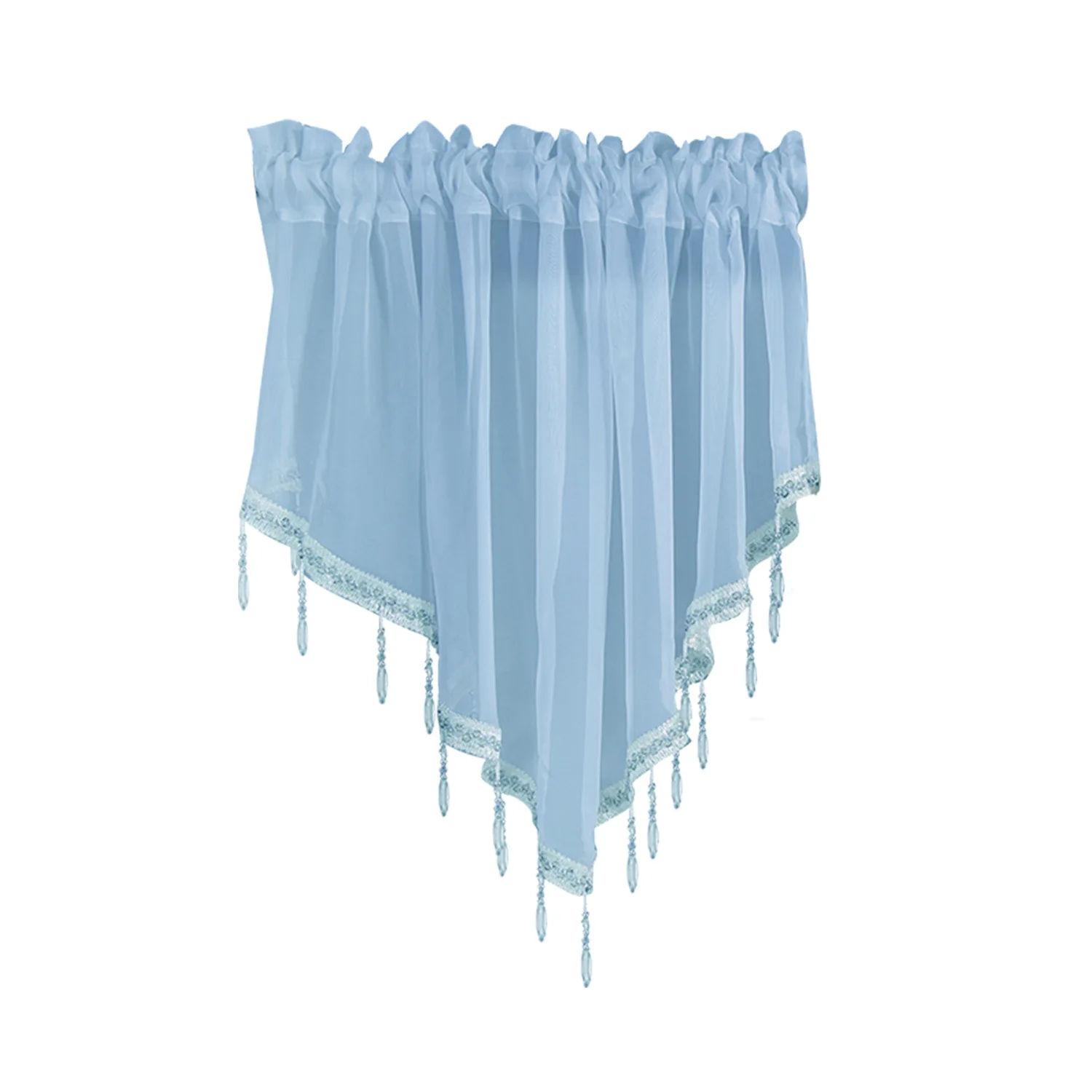 Wholesale Beaded Sheer Net Voile Valance Swag Curtains for Decor