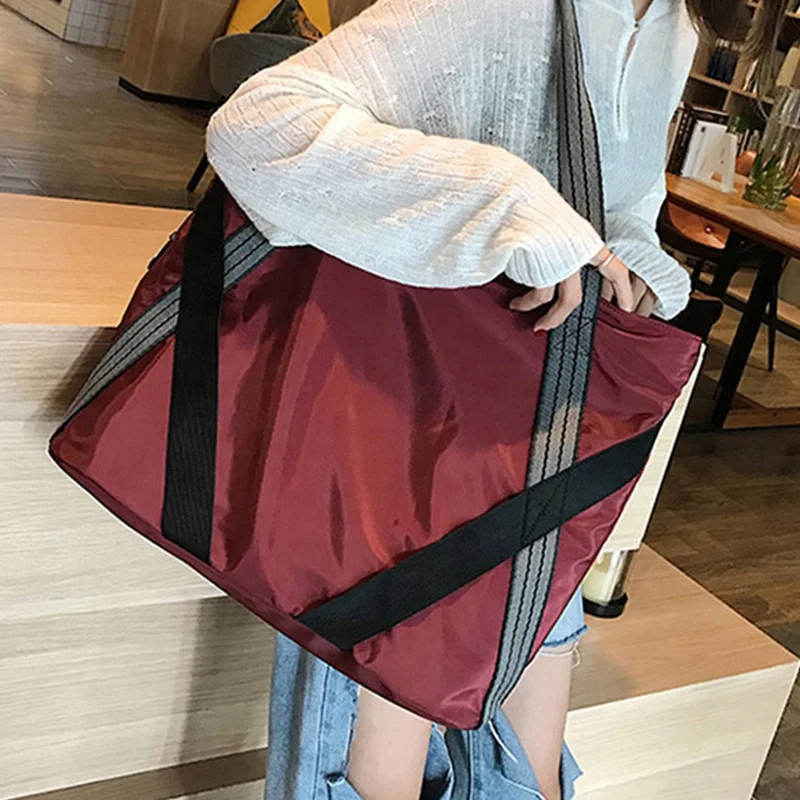 2022 OMOI Custom Casual Large Nylon Women Ladies Shoulder Bag Hand Bag Beach Tote Bags For Women Handbags