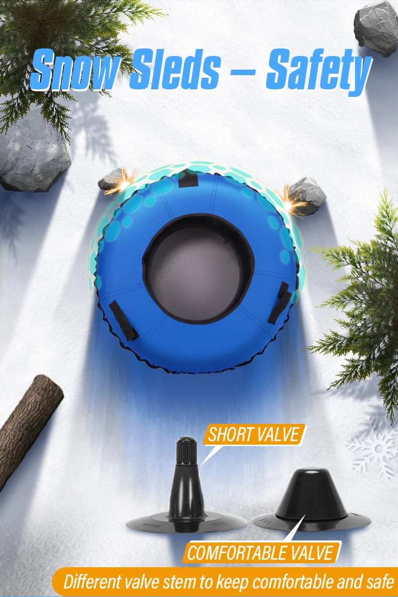 Inflatable Commercial Double Snow Ski Sleigh Tube Sledge Sled For Winter Sport