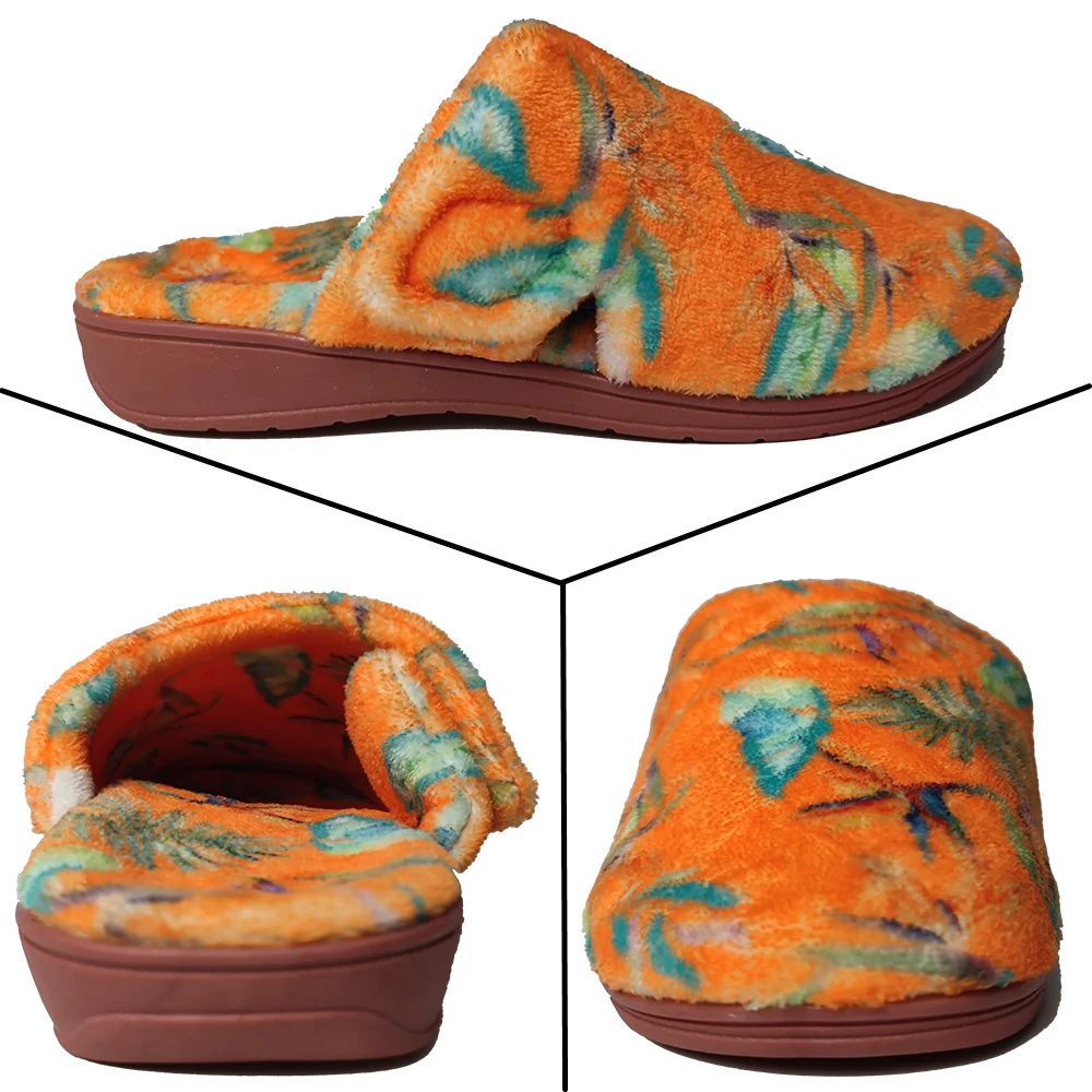 Эстетичные домашние женские пушистые эргономичные медицинские противоскользкие тапочки многоцветные от производителей обуви