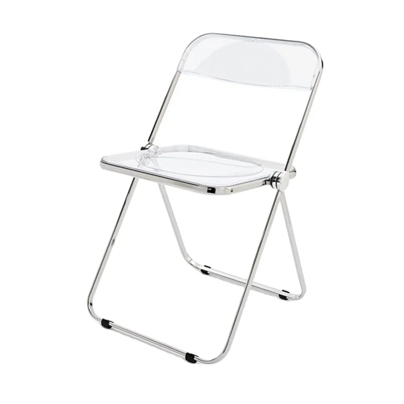Скандинавский стул складные стулья уличные акриловые прозрачные в минималистичном стиле металлическая спинка пластиковые