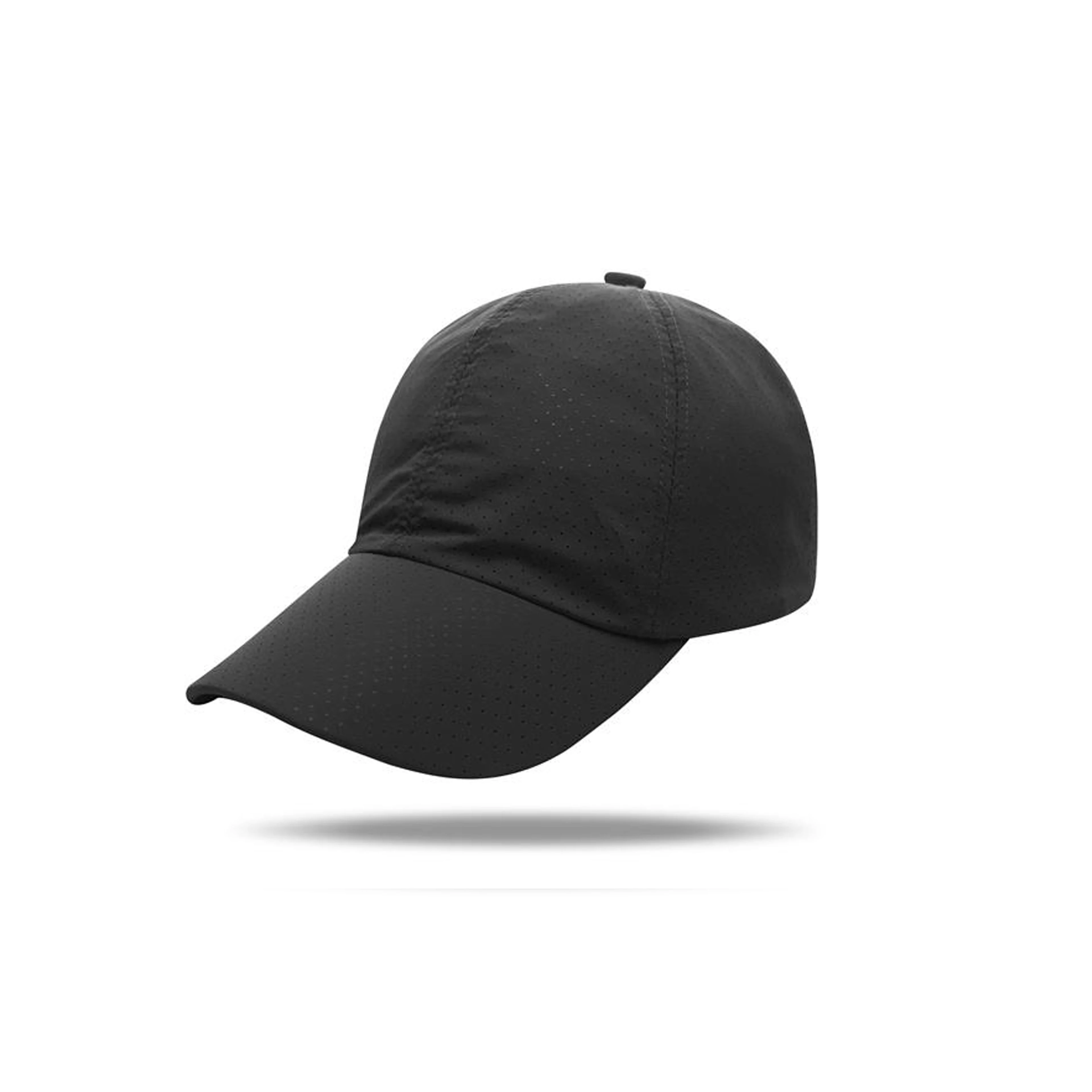 outdoor women mens low profile metal strap adjustable Plain black custom logo baseball cap