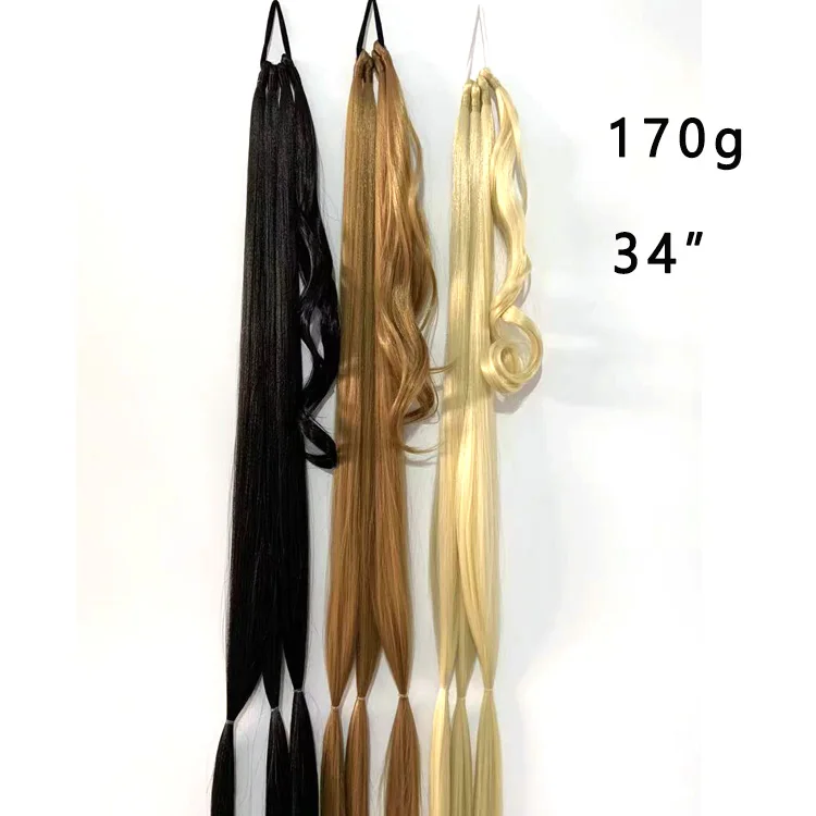 synthetic ponytail hair extension factory wholesale cheap price rubber band braiding hair ponytail