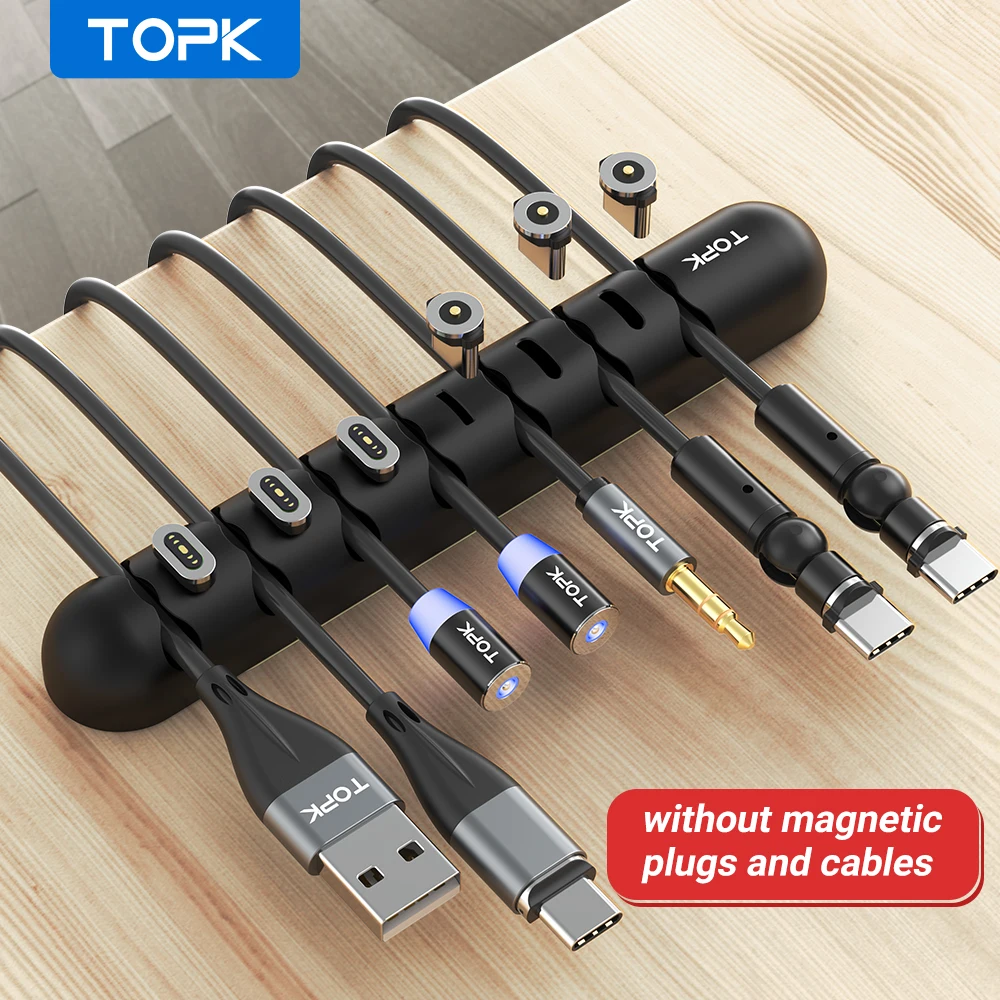  TOPK L16/L35 силиконовый Кабельный органайзер зажим Настольный usb-кабель зажимы для намотки аккуратный держатель