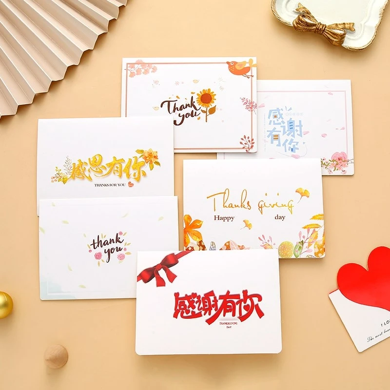 Wholesale Color Post Thank You Card Small Size Companies Blank Custom Greeting Cards With Logo