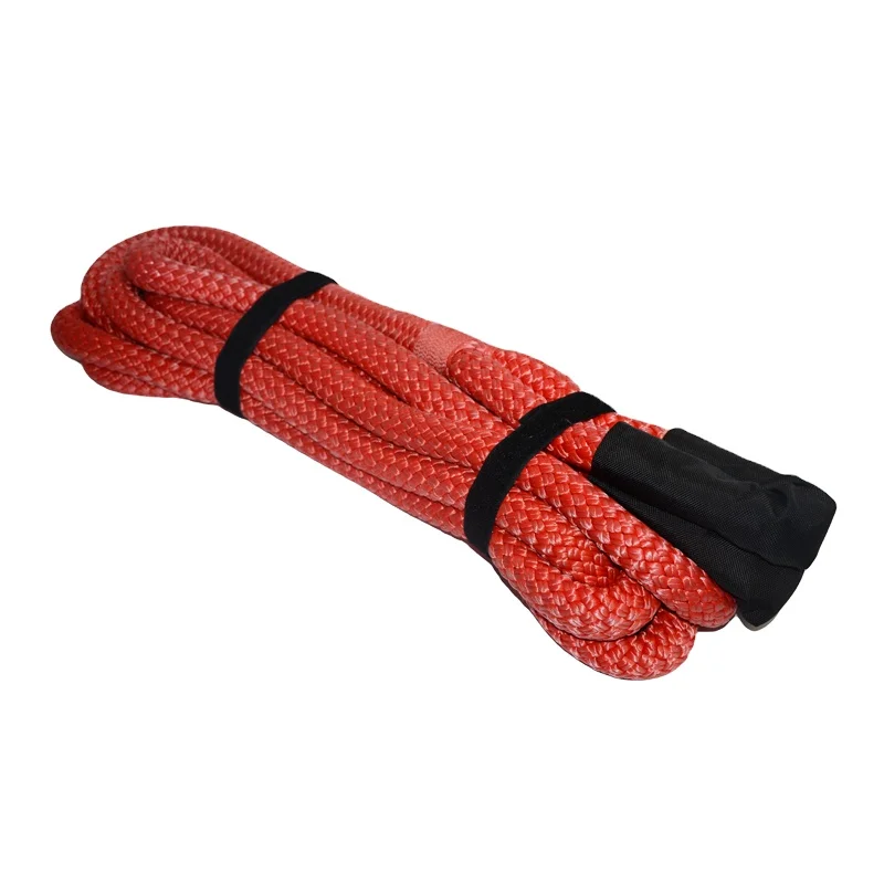 JINLI customized nylon 66 recovery tow rope kinetic rope with carry bag and soft shackle