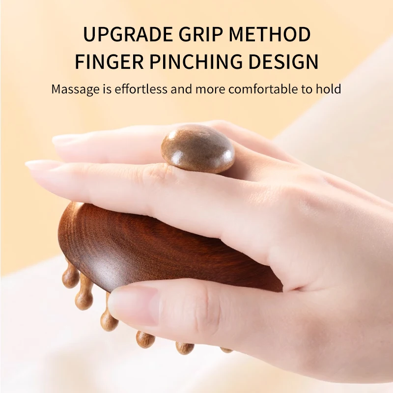 Round Tip Scalp Massager Comb for Dandruff Removal Hair Growth Stress Relax Wooden Scalp Massager
