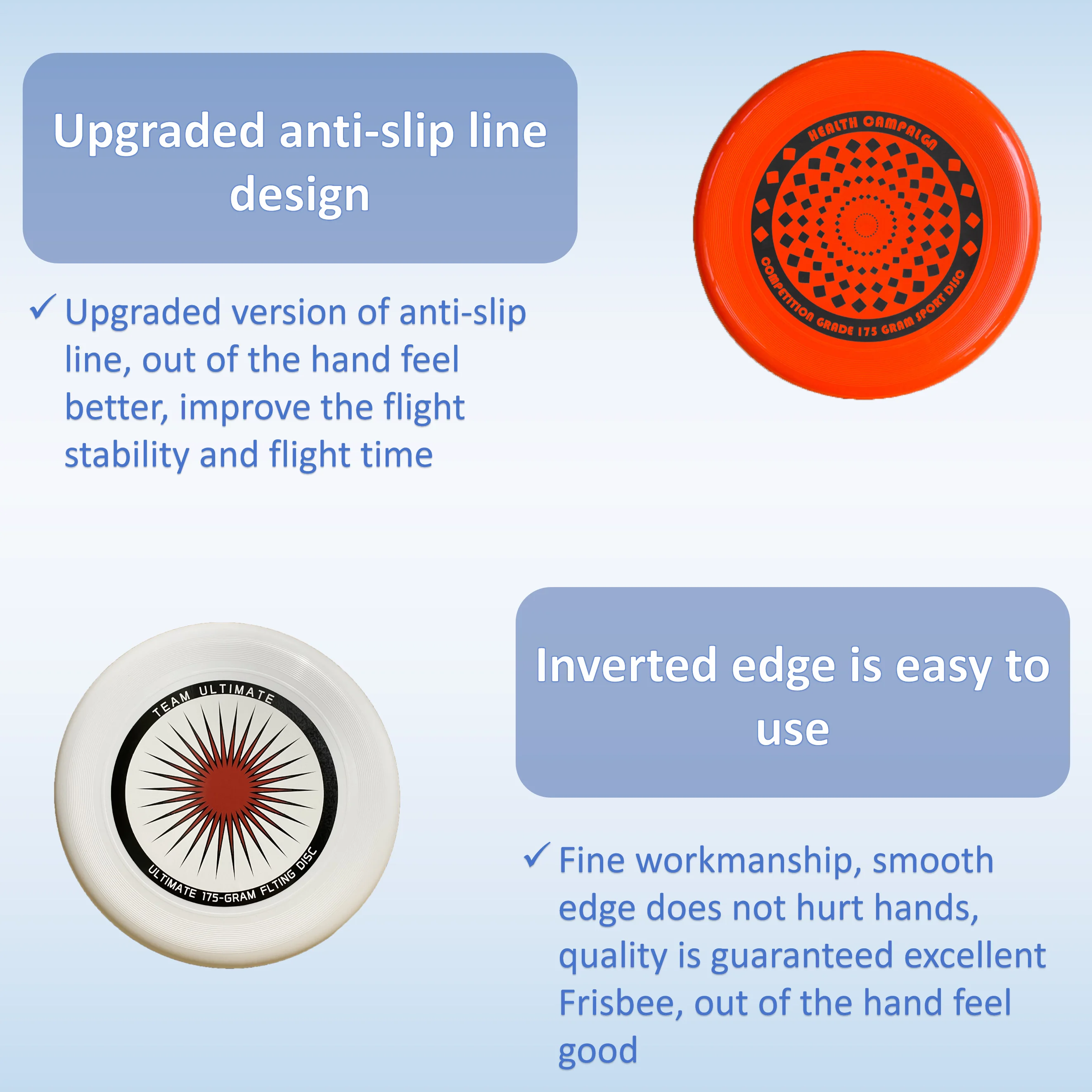 Wholesale Factory Custom Logo PE Frisbeed Flying Disc 175g Ultimate Frisbeed For Adult Game