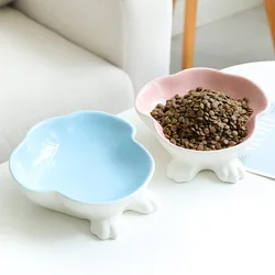 HY NEW Fish Design Ceramic Protective Neck Tall bowl Raised slow feeder dog water bowls accessories luxury