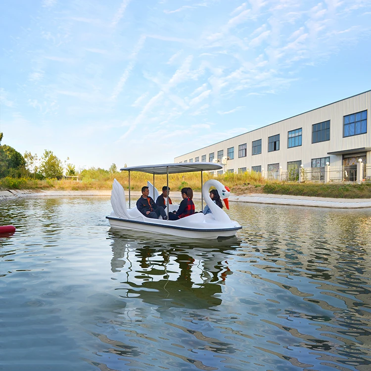 pedal boats fiberglass animal swan boat Factory cheap pedal boats for sale