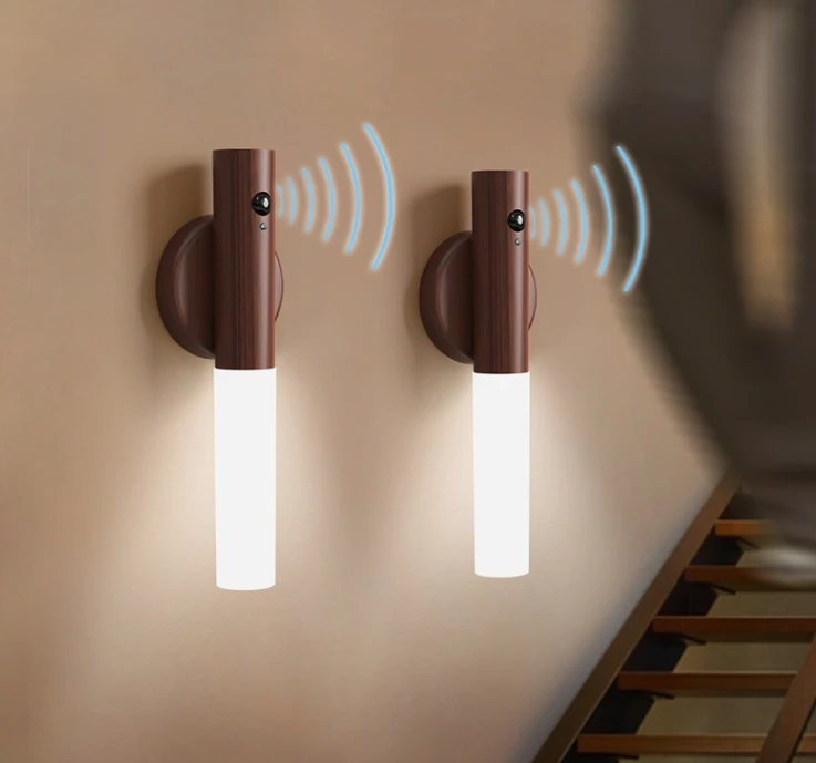LED Night Light Motion Sensor Kitchen Cabinet Closet Light Home Staircase Magnetic Wall Lamp Table Move Lamp Bedside Lighting