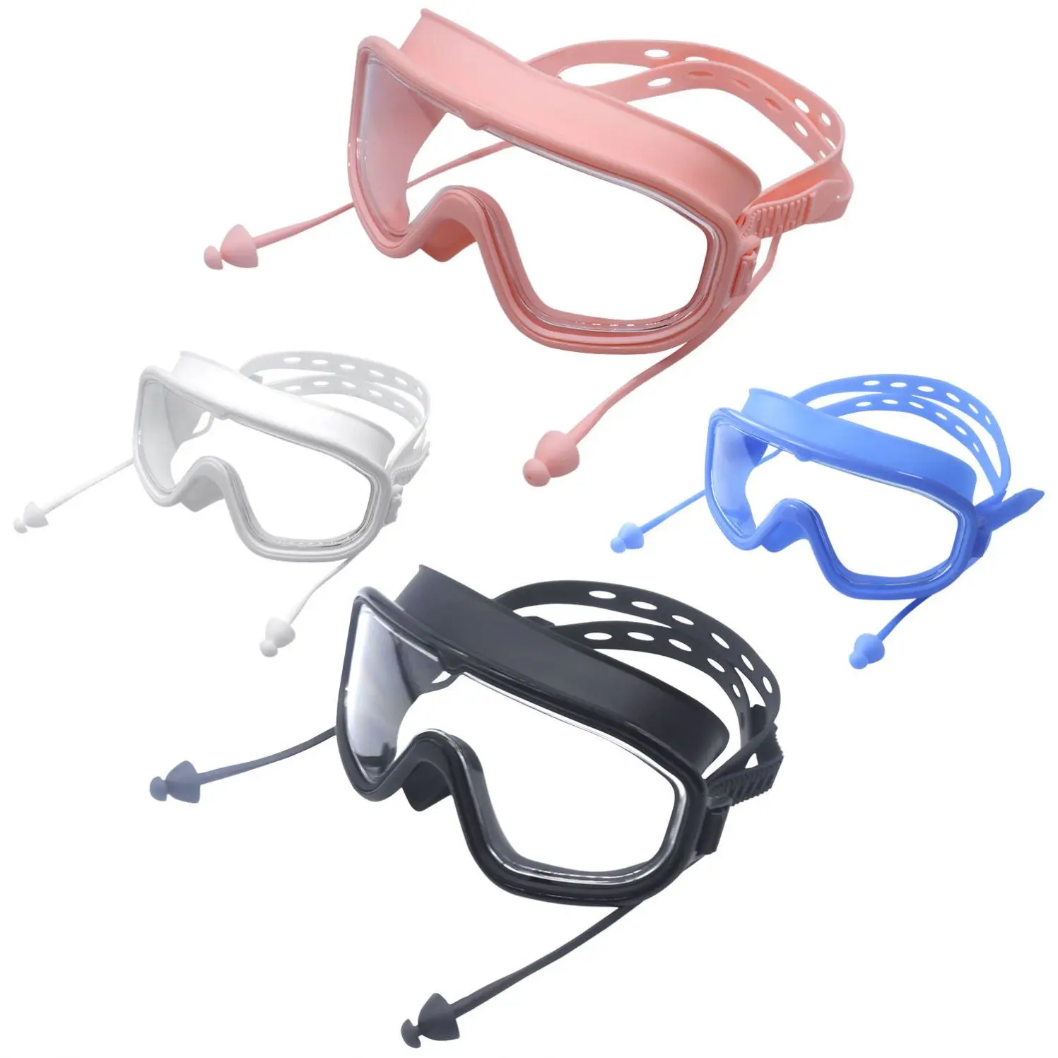 Kids funny swimming goggles wide view swim goggles Anti fog swimming googles Teenagers children goggles