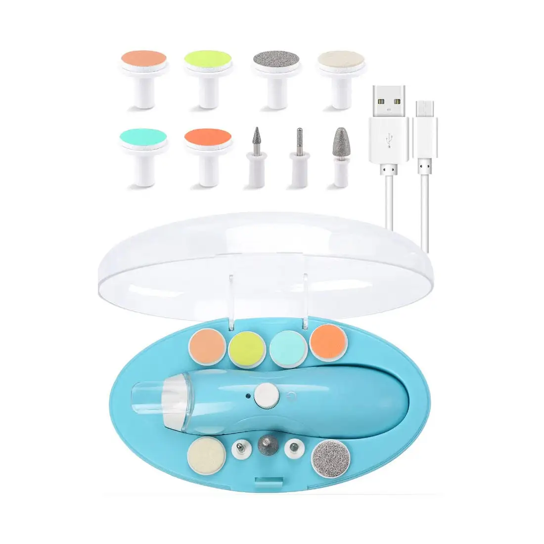 Rechargeable newborn electric nail clipper baby anti-clamping meat scissors baby nail clipper set