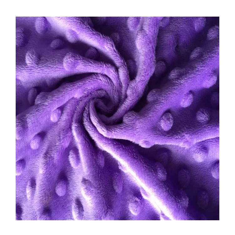 100% Polyester Soft Embossed Minky Dot Bubble Fabric For Making Baby