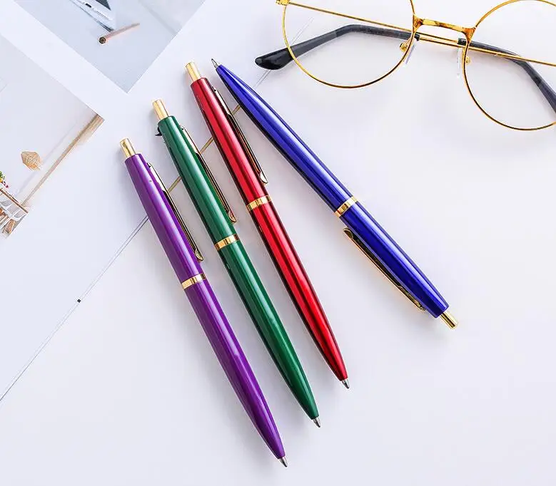 New Arrival Promotional Custom Logo Printed Click Hotel Signature Metal Pen
