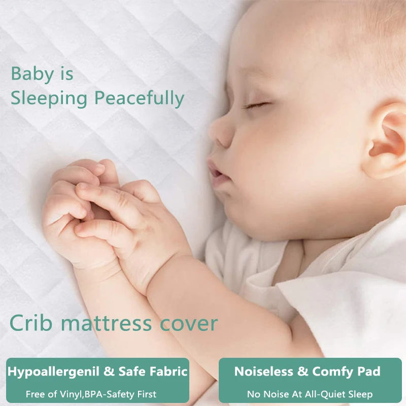 bamboo fiber quilted cot bed mattress protectors cover pad crib sheet set baby bassinet fitted sheet