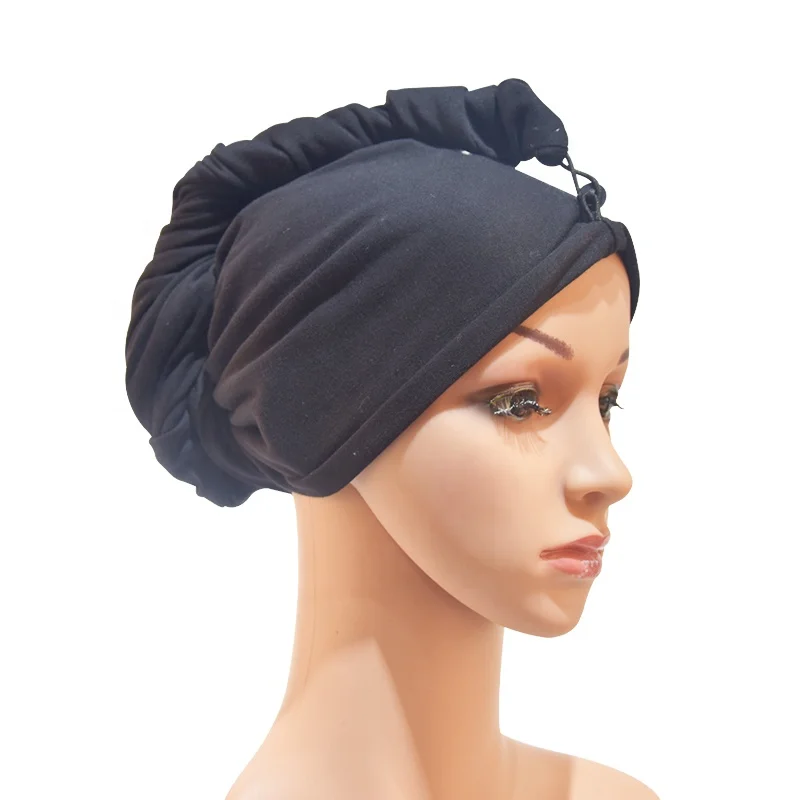 High quality 2layers T-shirt material 100%cotton hair towel wrap hair turban towel wrap around hair towel