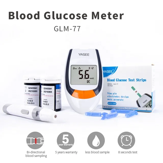 YASEE CE Approved Wholesale Glucometer Test Strips Electric Plastic Blood Testing Equipments Glucose Price 3 Years 5 Years 0.8ul
