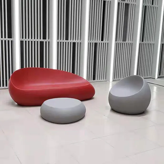 Y094 Fiberglass stone table chair sofa indoor or outdoor chairs and tables restaurant table chairs