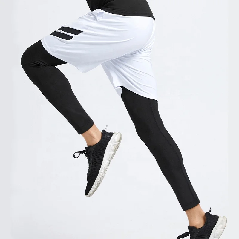 Quick-drying Light Fabric Sportswear Compression Sports Leggings Fitness Tracksuit Men Training Shorts Soccer Clothing