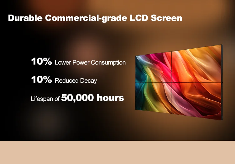 0.88 1.88 3.5mm Indoor video wall monitor advertising display narrow bezel 4K 2x2 panels mulit splicing screens Lcd Video Wall