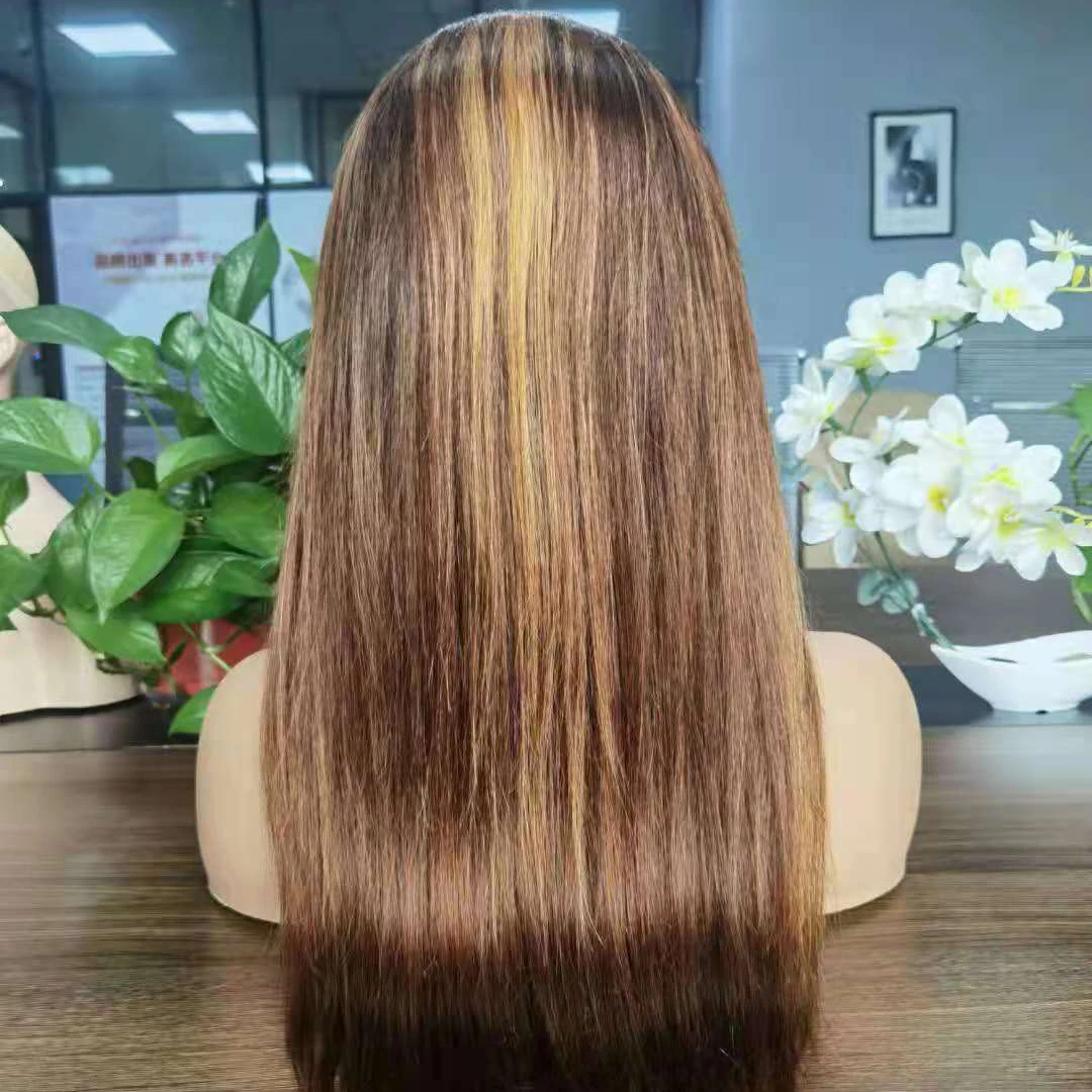 Fashional piano colored wig 10A Grade virgin cuticle aligned Hair 150% density highlight color lace frontal wig