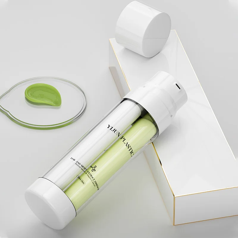 15ml+15ml /30ml+30ml Plastic Airless Dual Chamber Pump Cosmetic Double Tube Screw Cap Lotion Lotion Bottle PE PUMP Sprayer