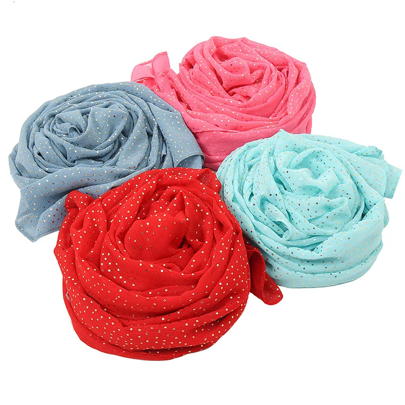 Лидер продаж 2021, стильный популярный шифоновый шарф в горошек с жемчугом ms, оптовая продажа