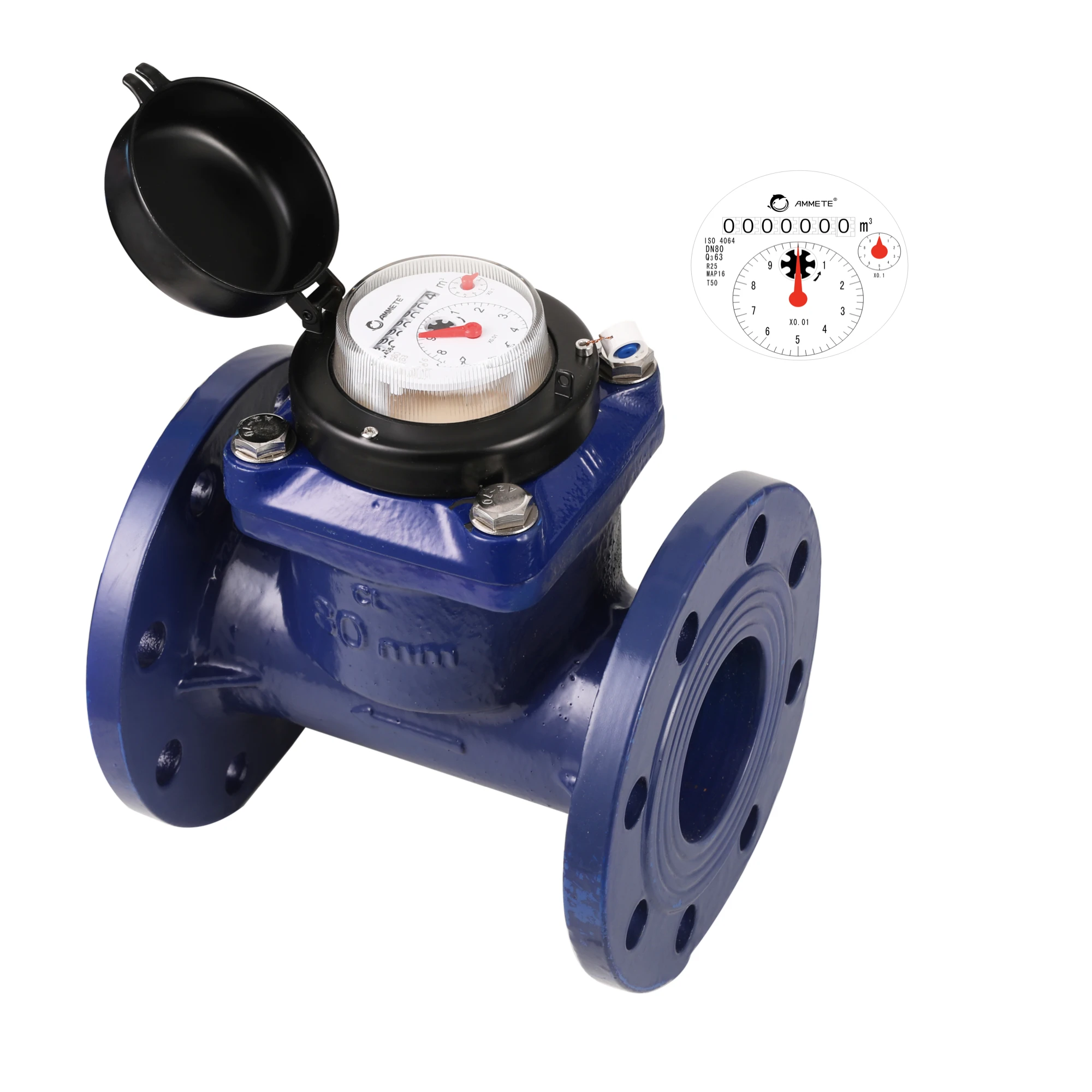 Factory Price Irrigation Removable Dry Dial Type Flange DN80 3 inches detachable mechanical water flow meter price