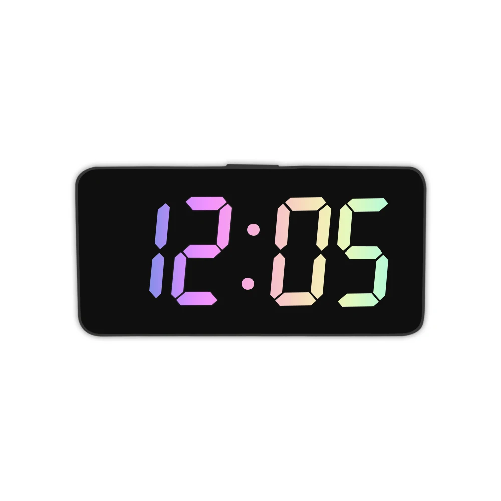 EMAF Bedside Alarm Clock with  LED Display USB Battery Powered with Temperature Snooze Date Adjustable Brightness