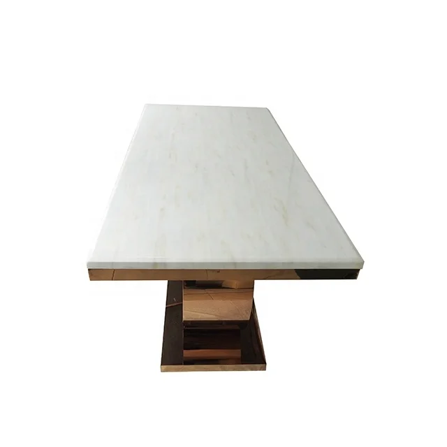 A8082 Marble   dining table gold legs