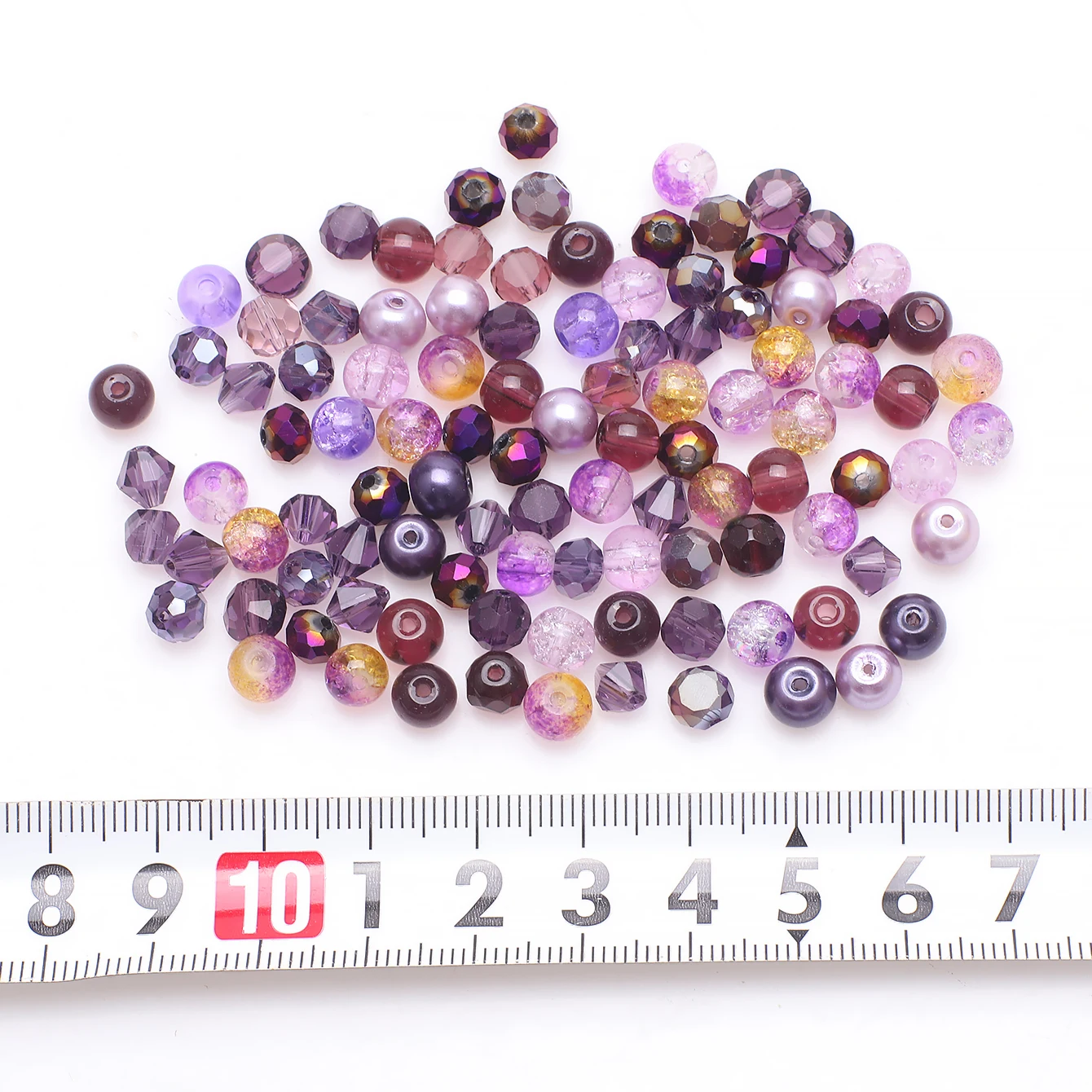 Zhubi 6mm Cheap Assorted Crystal Beads Mix 100pcs Faceted Round Glass Beads for DIY Jewelry Making Bracelets