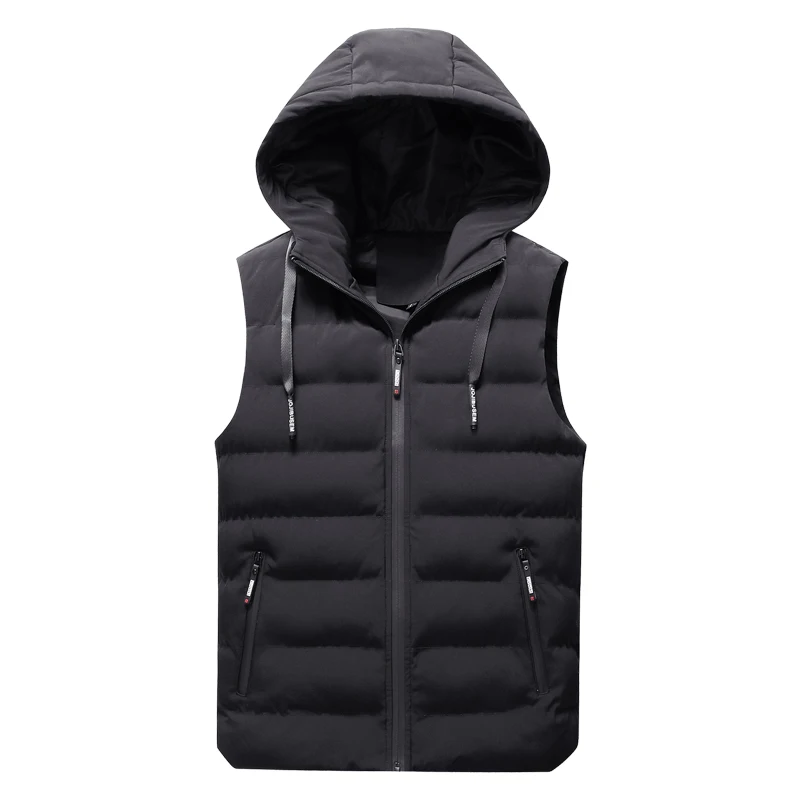wholesale winter Shoulderless vest jacket vest hoodie logo vest custom