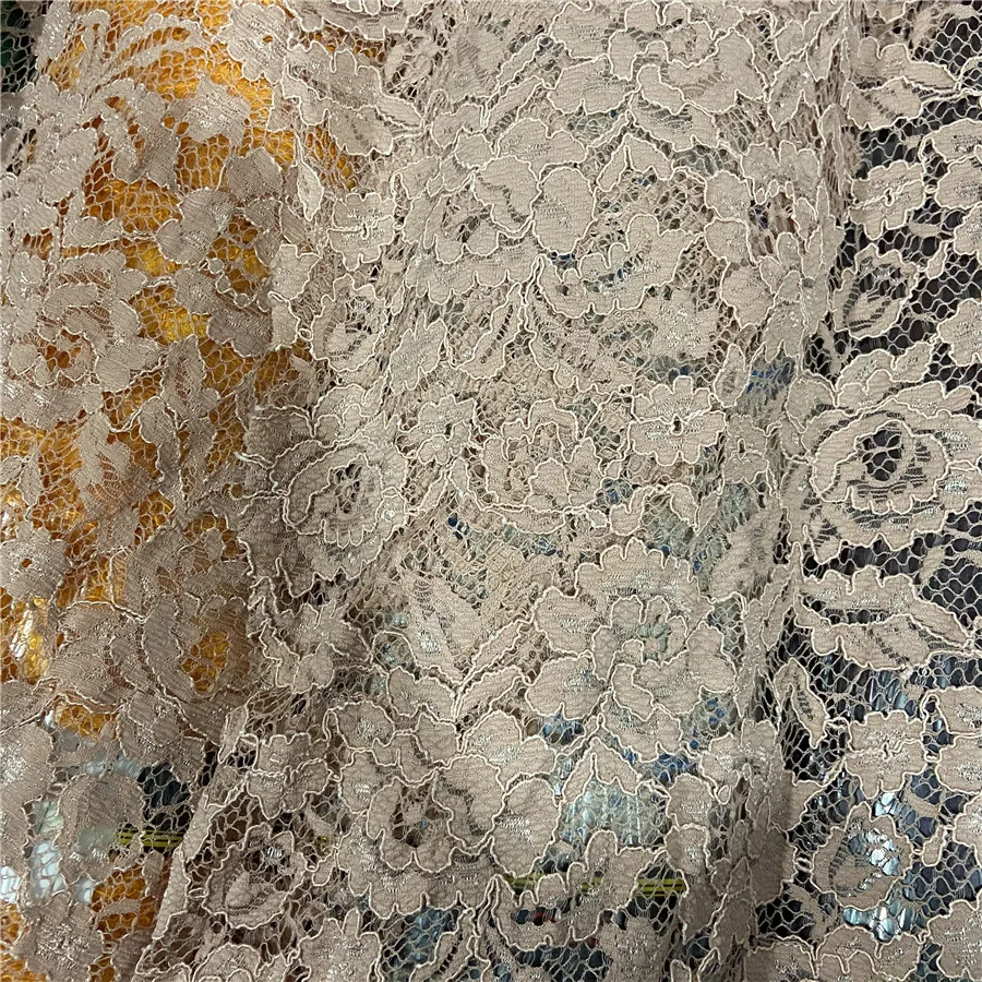 Stocklot fashion new design high quality cord lace fabric