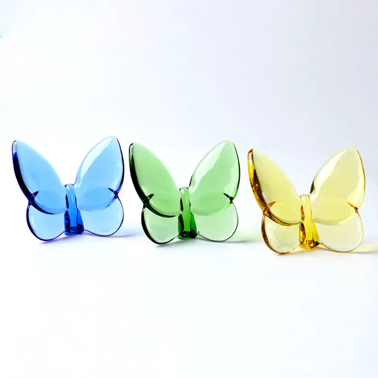 OEM / ODM crystal butterfly multi color 80mm for home decoration ornaments crystal papillon