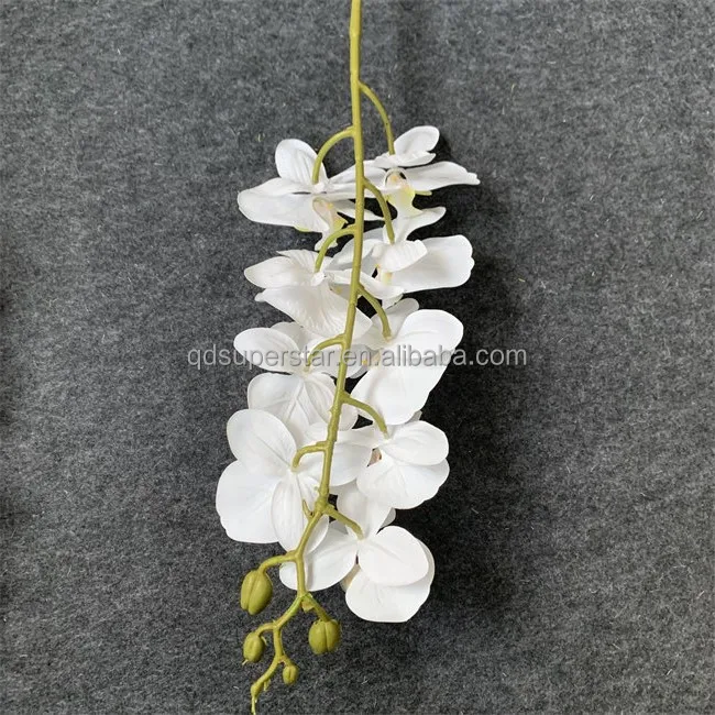L-693 Wholesale Artificial Orchids 9 Heads Real Touch Butterfly Orchid 3D White Orchids Flower For Wedding Home Decoration