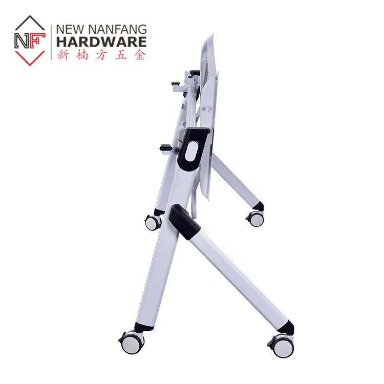 Factory Supply Folding Table Desk Leg Metal Folding Table Frame with Movable Wheel School Office Folding Table Frame