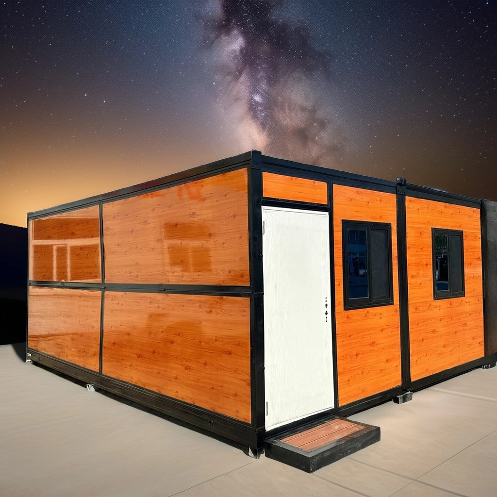 20ft Collapsible Fully Equipped Ready to Live Foldable House Container for Office Hotel Warehouse Steel and Wooden Material
