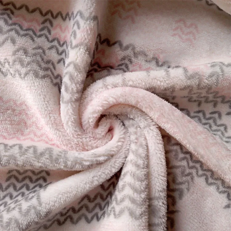 China hot sale high quality single sided flannel fleece stripe fabric with beautiful color