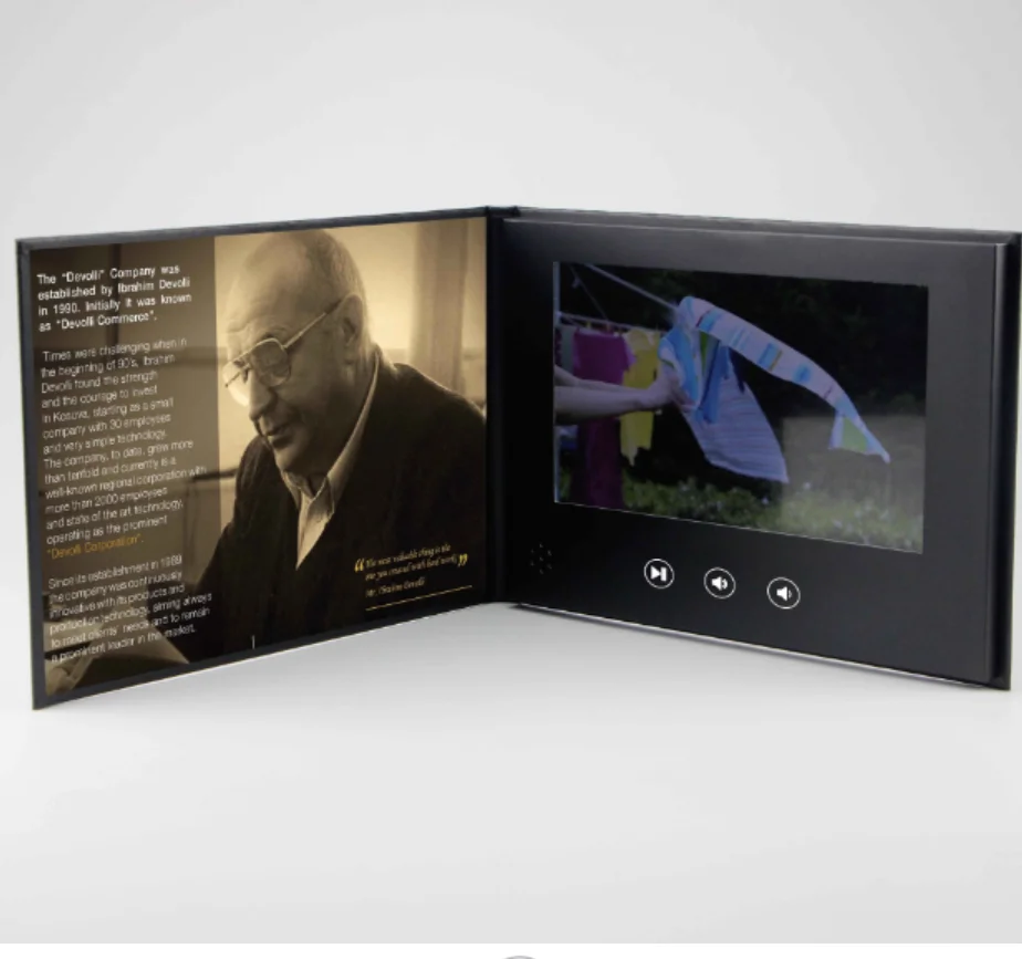 Custom recordable 10.1 inch diy invitation lcd video player greeting card