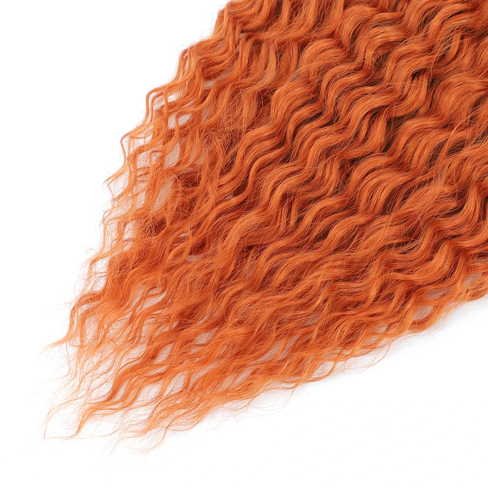 Orange Crochet Hair Afro African Curls Synthetic Braiding Hair Deep Curly Colored Long Soft Natural Wave