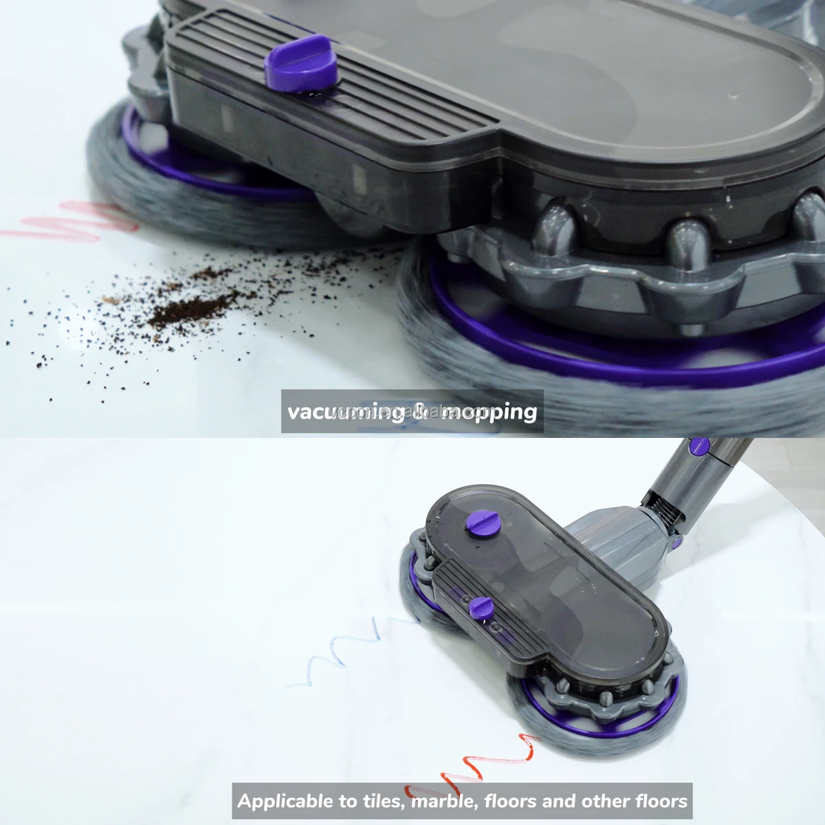 Dry & Wet Electric Vacuum Cleaner Mop Brush Head for Dysons V15 V11 V10 V8 V7 Motorized Vacuum Cleaner Accessories Spare Parts