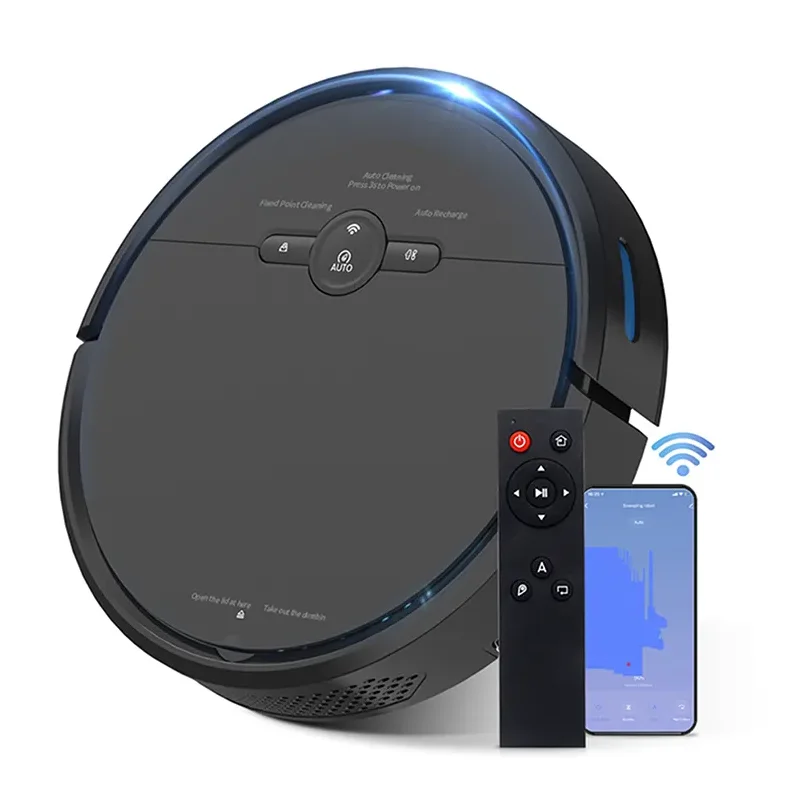 Intelligent Vacuum Cleaner Robot - New Arrival 3 in 1 Sweeping, Suction, Towing, WiFi App Control Vacuum Cleaner Robot