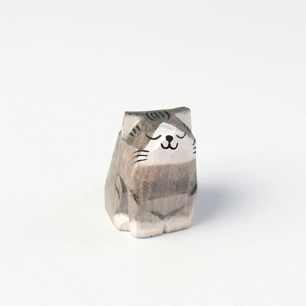 Hand-carved wood Shiba Inu kitchenette Cat cute table dog Orange cat kitchenette creative birthday gift