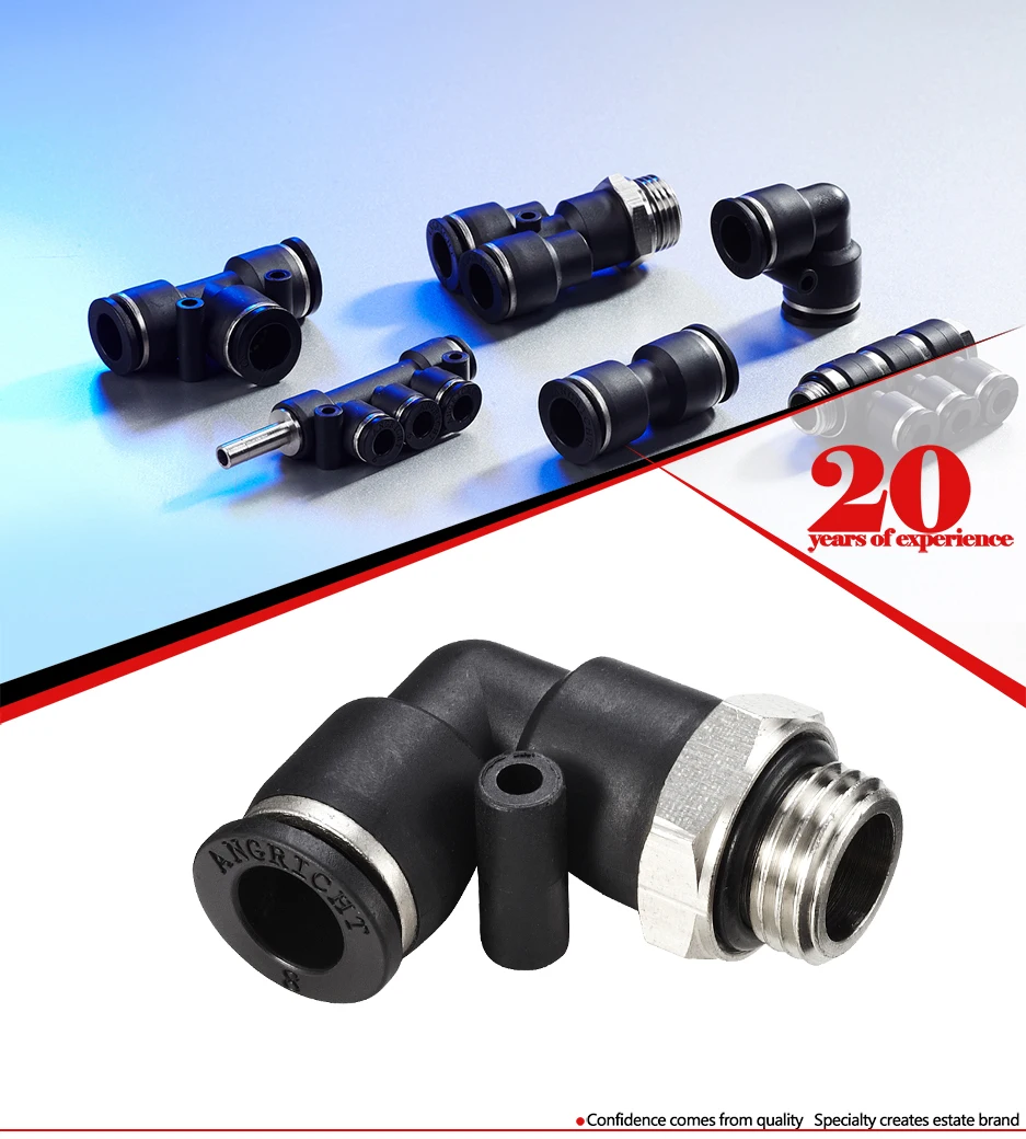High Quality Chinese Factory On Sale plastic fittings Pneumatic Connector push fitting with thread