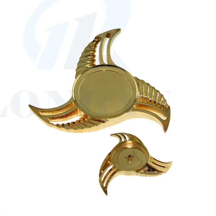 Custom 3.25 inch Golden 3 bar spinner style wheel Center Cap For Semi truck