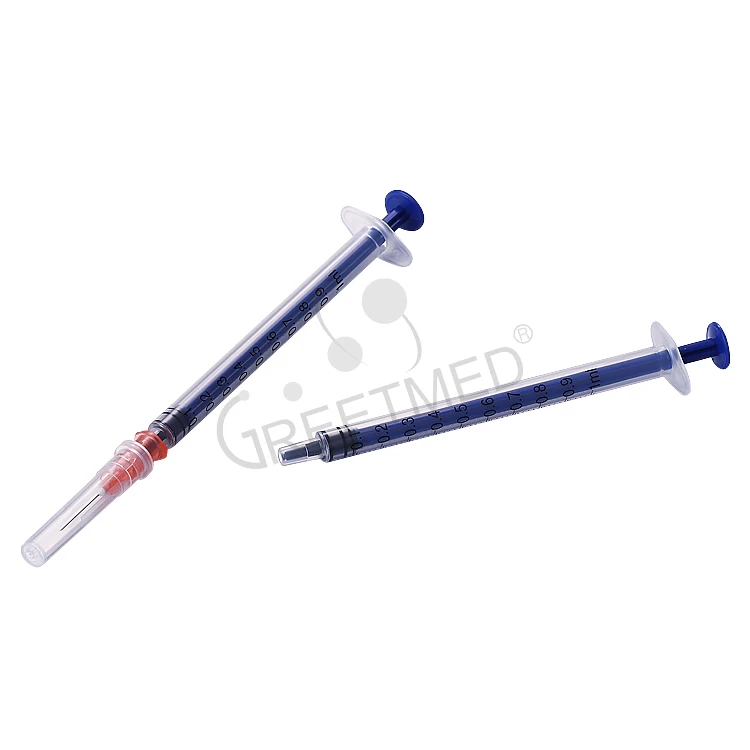 High quality medical pp luer slip 0.5cc 1ml tuberculin syringe