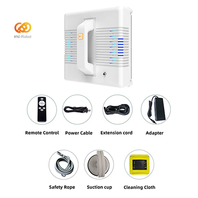 Water Spray Smart Route Anti-Falling Window Cleaner Robot for Glass Cleaning